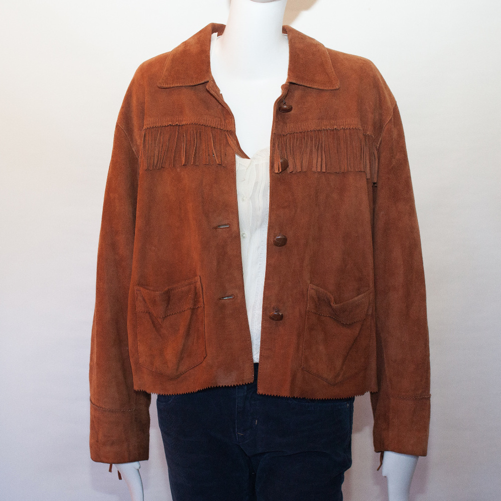 Chevignon Girl Suede Western Fringed Jacket. - Picture 1 of 8